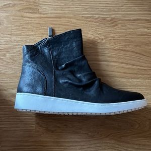 Adam Tucker Black Leather Booties